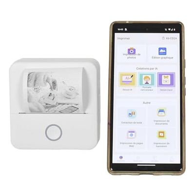 BE MIX, HT0125, Mini Impresora en Blanco y Negro, compacta y portátil, rápida y eficaz, conectividad inalámbrica, Calidad de impresión Superior, Facilidad de Uso