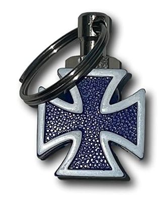 KUSTOM66 Breloczek do kluczy krzyż, niebieski, S