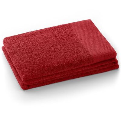 AmeliaHome Serviette de Bain 100% Coton absorbante Rouge foncé 70 x 140 cm