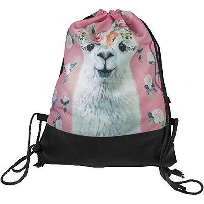cosey - Sac à impression à la mode - Floral Lama design avec fond en cuir renforcé