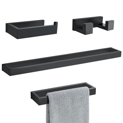 Juego de toallero, Juego de Accesorios Dorados (Negro 01)