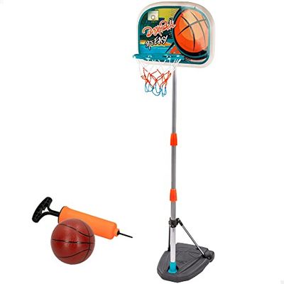 COLORBABY 49538, Canasta baloncesto exterior portátil para niños, CB Toys, Altura regulable de 94,5cm a 165cm, Incluye depósito para rellenar con agua o arena, Fácil Montaje