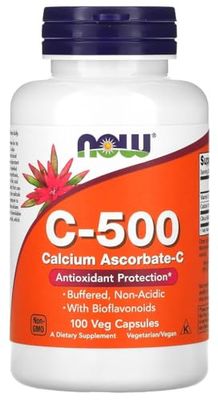 Now Foods – Vitamin C-500 Calcium Ascorbate-C | Gentle Immune Support – 100 Capsules