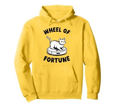 Wheel Of Fortune Cat On Robot Vacuum Cleaner Cat Pullover Hoodie
