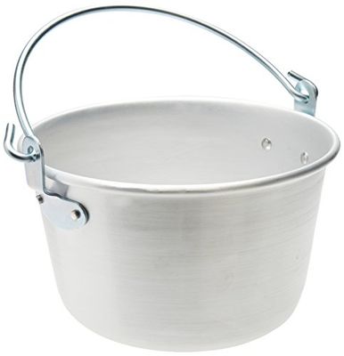 Pentole Agnelli Family Cooking Alluminio Paiolo con Manico ad Arco, Argento, 28 cm
