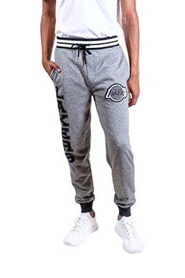 UNK NBA VFM3377F NBA fleece poly universitet rand ribbbyxor joggingbyxor, svartmarmor, medium