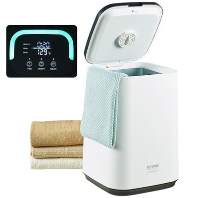 VEVOR Sèche Serviettes 20 L, Chauffe Serviettes avec Écran LED et Voyant Lumineux en U, Seau Chauffe Serviettes Intelligent avec Minuterie Réglable, pour Couvertures Peignoirs Pyjama, Spa Massage