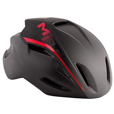Met Casco Coperta, Nero/Rosso, L (59-62) Ciclismo Unisex Adulto, Multicolore
