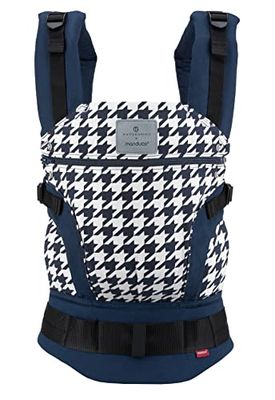 manduca First - Mochila Portabebés Ajustable (3,5-20 kg) - Portabebés Para Porteo Frontal, a la Cadera y a la Espalda - Pepita Navy