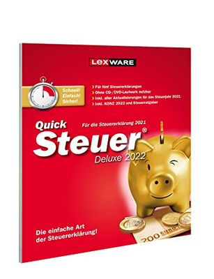 QuickSteuer Deluxe 2022 (för skattningsåret 2021) | frustrationsfri förpackning | Privat och kommersiellt skattedeklaration