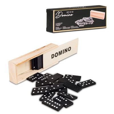 Tri-Coastal Design Gioco da Tavaolo Domino in Legno - DOMINO GAME - Gioco di Strategia - Idee Regalo