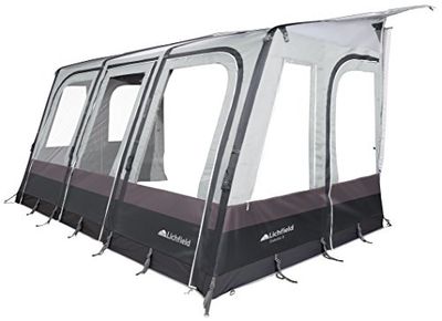 Lichfield Dakota Excalibur, opblaasbaar caravan, 4 m [Amazon Exclusive], 150D waterdicht polyester met pvc-tochtrok, haringen en stormbanden