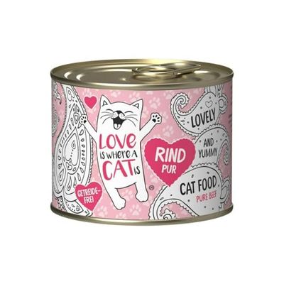 Comida para Gato LOVE IS WHERE A CAT IS 2191240 Carne de Vacuno 200 g - Marca: LOVE IS WHERE A CAT IS - EAN: 4250499203284
