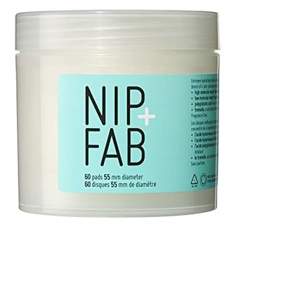 Nip + Fab Hyaluronic Fix Extreme4 Almohadillas Micelares Limpiadoras Para El Rostro | 60 Almohadillas | Ligeras | Solución Limpiadora Nutritiva Para Desmaquillar | Para Un Relleno | Revitalizado