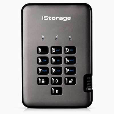 iStorage diskAshur PRO2 SSD 256 Go - Disque SSD sécurisé - FIPS niveau 2 - Protégé par mot de passe - Résistant à la poussière et à l'eau