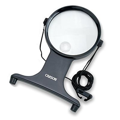 Carson MagniFree 2x Potência com lente pontual 305 x Lupa mãos livres para trabalhos manuais, hobyist, trabalhos manuais, leitura (HF-25)
