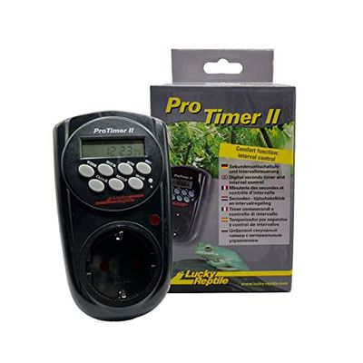 Lucky Reptile Pro Timer II - Programmateur à la Seconde avec contrôle d'intervalle - Minuteur numérique Prise avec 8 programmations configurables - pour Terrarium - Minuteur Digital - 3500W