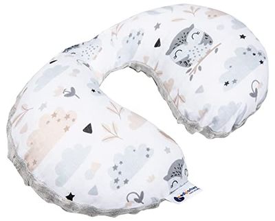 Medi Partners Nackkudde för baby 100% bomull/plysch baby nackkudde för barnvagn bilresa sömn nackkudde snooze-rulle