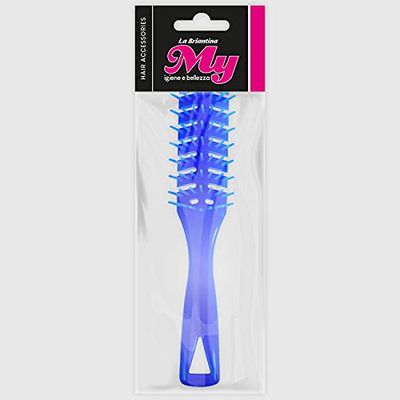 La Briantina Rectangular Hair Brush with Straight Teeth, Detangling and Light, Random Color