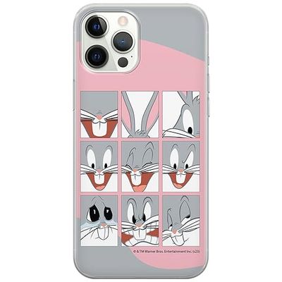 ERT GROUP mobiel telefoonhoesje voor Iphone 12/12 PRO origineel en officieel erkend Looney Tunes patroon Bugs 015 optimaal aangepast aan de vorm van de mobiele telefoon, hoesje is gemaakt van TPU