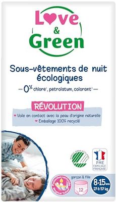 Love & Green SOUS-VÊTEMENTS DE NUIT ENFANTS ÉCOLOGIQUES 8-15 ans x12
