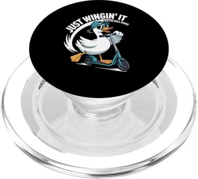 Just Wingin' It Bell Rings Humor para estudiantes escolares Pato divertido PopSockets PopGrip para MagSafe