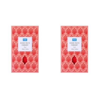PME - Pasta di zucchero fondente – Rosso 250g (Confezione da 2)