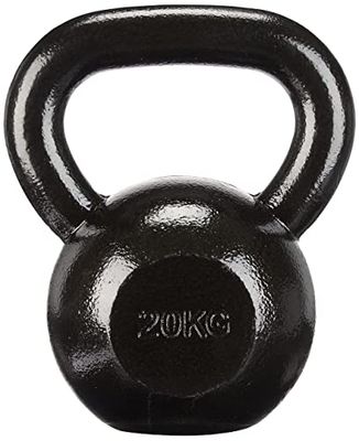 Amazon Basics Cast-Iron Kettlebell with Textured and Painted Surface, Black, 20kg / 44lbs