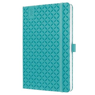 SIGEL J5103 Jolie Weekly Planner 2025, hardcover, 13,5 x 20,3 cm, 174 Pages, Petrol Blue