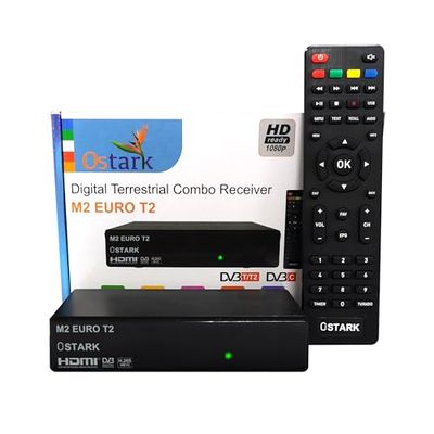 Ostark Euro T2 Terrestrial TDT TDT2 FTA DVB-T2 DVB-C, H265 HEVC Full HD PVR, Dual USB, Dual LNB för två tv, SCART, HDMI koaxial