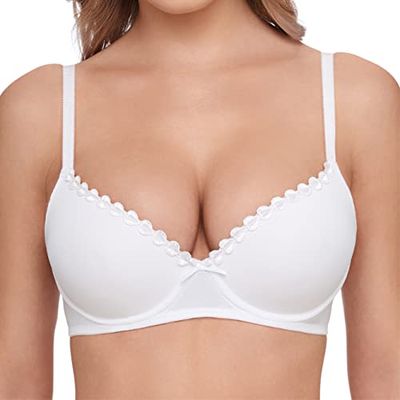 Susa Wiesn-Zauber Dirndl-BH 8025 mit Push-Up-Schalen, Reggiseno Donna, Weiß 003, 80B