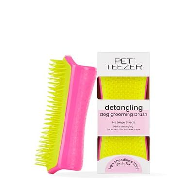 Pet Teezer, Ontwarrende borstel voor honden, roze en geel