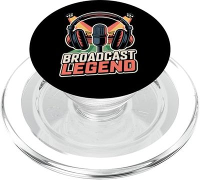 Diseño de micrófono Broadcast Legend PopSockets PopGrip para MagSafe
