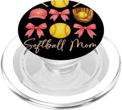 Lazo de coqueta para mamá de softball, divertido lazo de coqueta para mamá de sóftbol PopSockets PopGrip para MagSafe