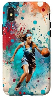 Carino Ragazza Basket Jumping Tiro Hoops Custodia per iPhone X/XS