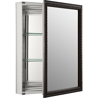 Kohler 2967-BR1 CLW Armoire à Pharmacie Plate avec Cadre en Bronze huilé, Porte Simple, 50,8 cm de Largeur x 66 cm de Hauteur, Taille Unique