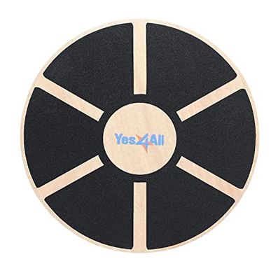 Yes4All DB6F Tavola d'equilibrio oscillante in Legno -Tavola oscillante per Terapia Fisica Allenamento di Base, Trainer per la stabilità dell'equilibrio
