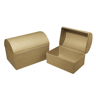 Rayher 71752000 pappmachã © Caixa: baú 100% reciclado FSC, 18 x 12 x 12,5 cm