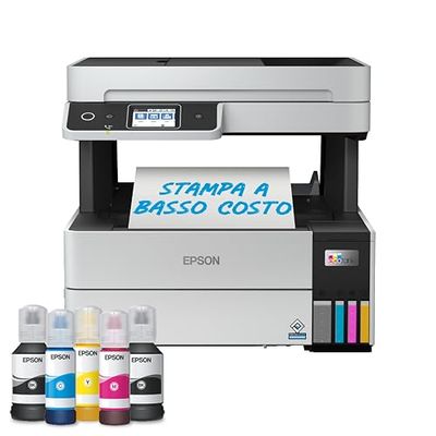 EPSON EcoTank ET-5170 stampante Multifunzione A4 (stampa, copia, scansione, Fax) USB, Wi-Fi, Wi-Fi Direct, Ethernet, display LCD 6,1 cm, ADF, serbatoi flaconi alta capacità, Smart Panel, fronte/retro