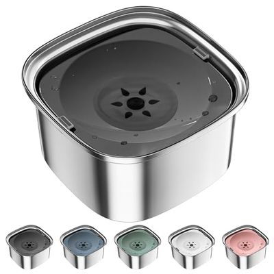UPSKY Gamelle d'eau pour chien de 3 l - En acier inoxydable - Sans déversement - Grande capacité - Distributeur d'eau lente - Anti-déversement - Distributeur d'eau pour animal domestique transporté en