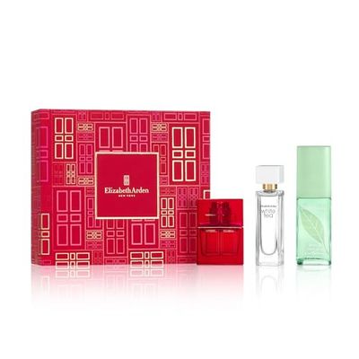 Elizabeth Arden Coffret Trio Prestige, Parfum pour Femme, Red Door, Green Tea et White Tea, Parfums Miniatures, Cadeau pour Femme