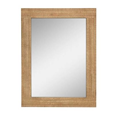Stonebriar Espelho de parede retangular rústico de 24 x 18 polegadas com moldura de madeira natural para pendurar