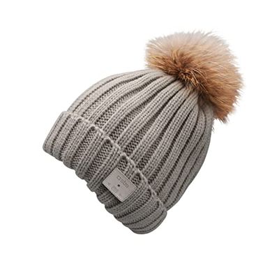 SBS Cappello Invernale da Donna, Berretto Morbido con Pon Pon e Auricolari Wireless Rimovibili, Tasti Musica/Chiamate e Microfono Integrati, Ottima Idea Regalo