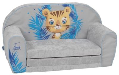Delsit Barnsoffa att vika ut – barnsoffa med skumfyllning – soffa barn med avtagbart överdrag – barnmöbler barnsoffa flickor – barnsoffa – 9 månader till 4 år – DT2-2129