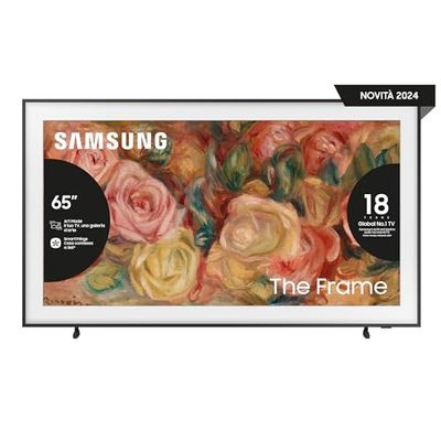 Samsung TV QE65LS03DAUXZT QLED 4K, Smart TV 65" Quantum Processor 4K, Frame Design, DVBT-2, Q-Symphony & Dolby Atmos, Integrato con Alexa, compatibile con Bixby e Google Assistant, Black 2024