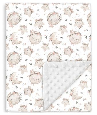 Couverture Bébé Et Enfant en Minky Douce Et Coton Oeko Tex pour Lit Bebe - 100x135 Cm - Couverture Enfant Maternelle pour Sieste - Plaid Bebe - Cadeau Naissance Fille Ou Garçon - Couette Bébé Hiver