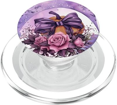 Purple Cute Roses Coquette Aesthetic Witchy Candles And Bows PopSockets PopGrip for MagSafe