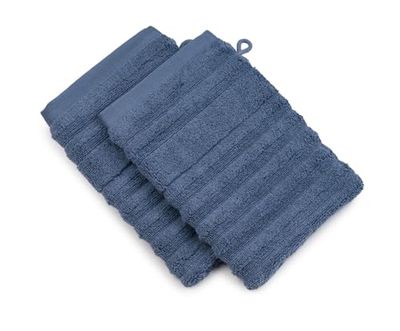Gözze 2erSet Frottier Mailand,CO/CV (Bamboo),70%/30%,Waschhandschuh,17x24,Blau