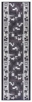 HANSE Home Tapis Cube 80 x 450 cm - Tapis Doux à Poils Courts - Design rétro Vintage - pour Couloir, Chambre, Chambre d'enfant, Salle de Bains, Salon, Cuisine - Gris foncé
