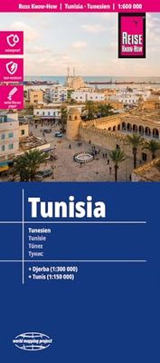 Tunisia Map 1:600,000 scale: With Djerba (1:300,000) and Tunis (1:150,000)